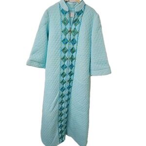 Vintage Gossard Artemis Quilted Embroidered Lounge Bathrobe New Old Stock Sz 16